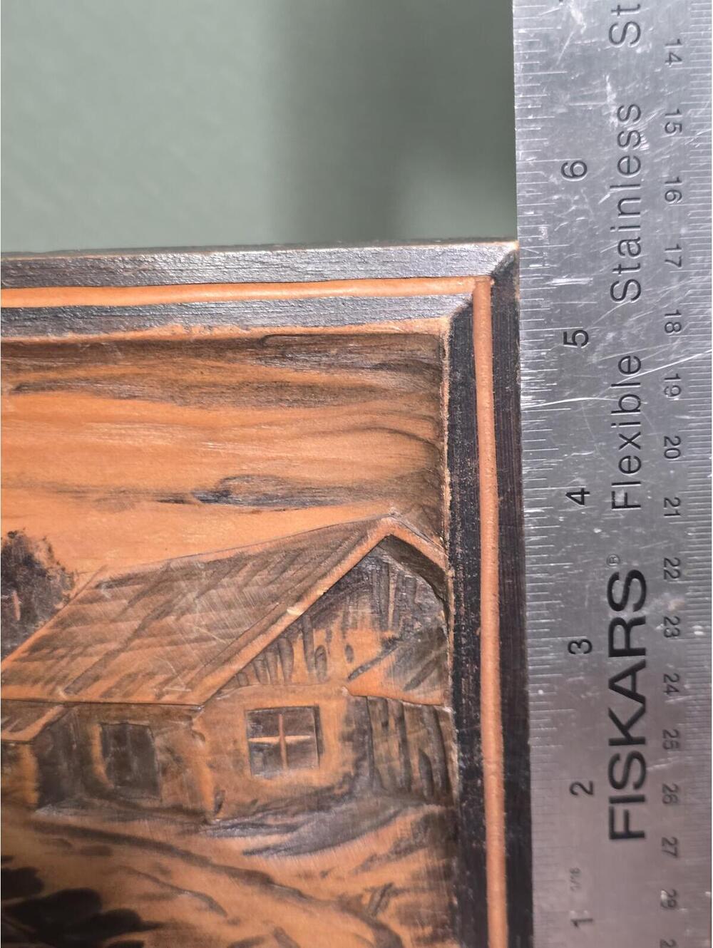 Vintage 3D Wood Relief Carving Mid-Century Hand Carved Wood Plaque - Picture 4 of 5